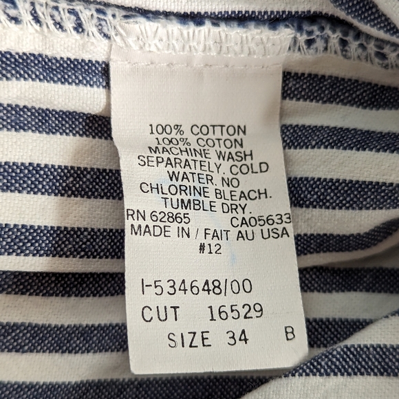 Blue and White Striped Pants - Picture 3 of 4